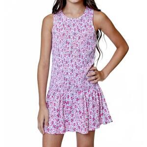 NEW DESIGN HISTORY giggle bow smock dress in pink combo